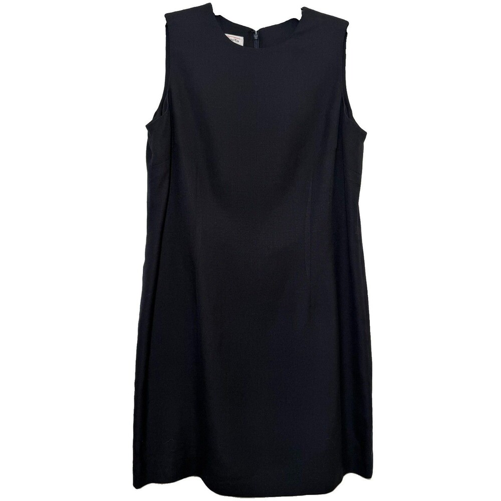 Vintage Talbots Petites Black Viscose Linen Blend Sheath Dress Petite Medium